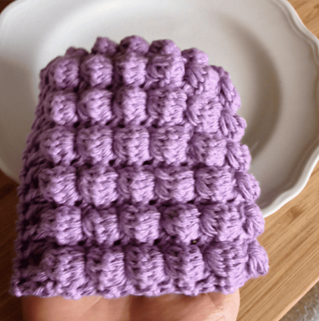 Bobble Stitch Scrubby Mitt