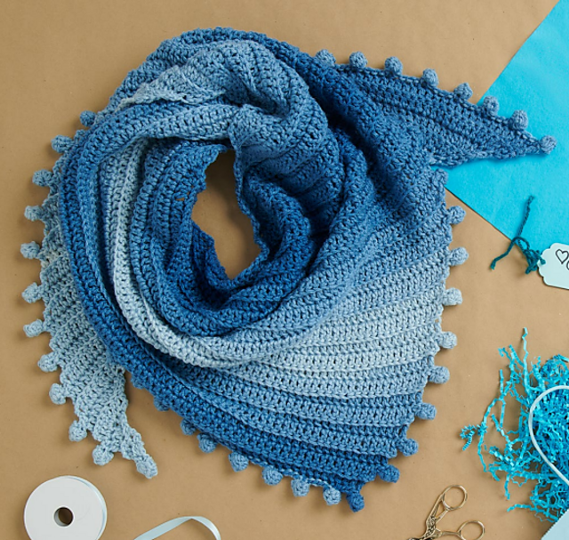 Bobble Edge Crochet Shawl