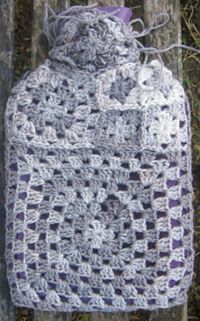 Granny Square Hot Water Bottle Cover