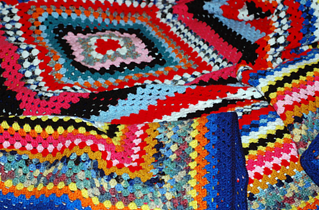 Retro Granny Square Bedspread