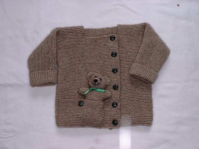 Child's Cardigan in Possum Yarn (with a teddy)