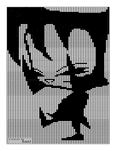 Gaz from Invader Zim Knitting Chart