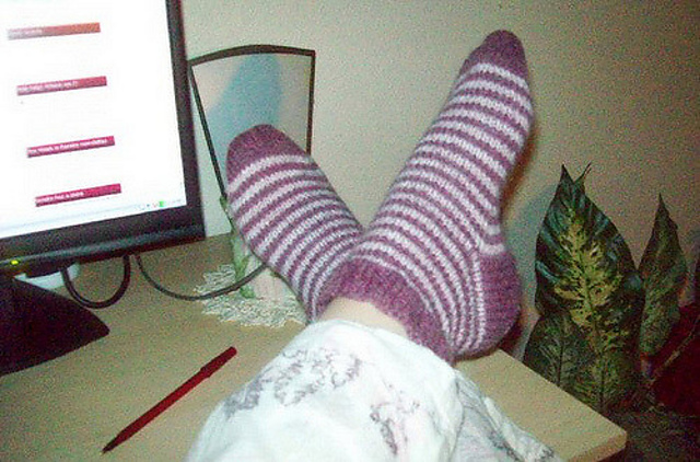 Pink Striped Anklets