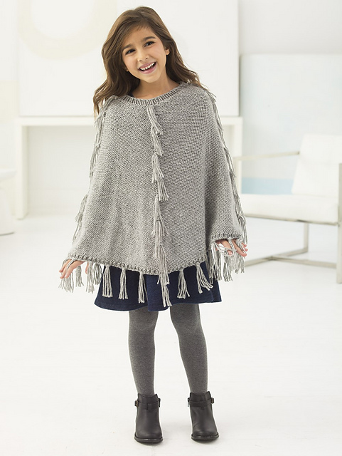 Girl's Fringed Poncho