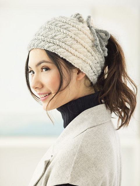 Cabled Bun Hat