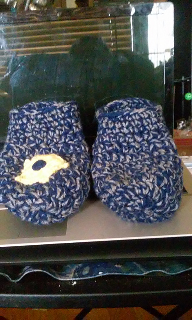 Crocheted slippers