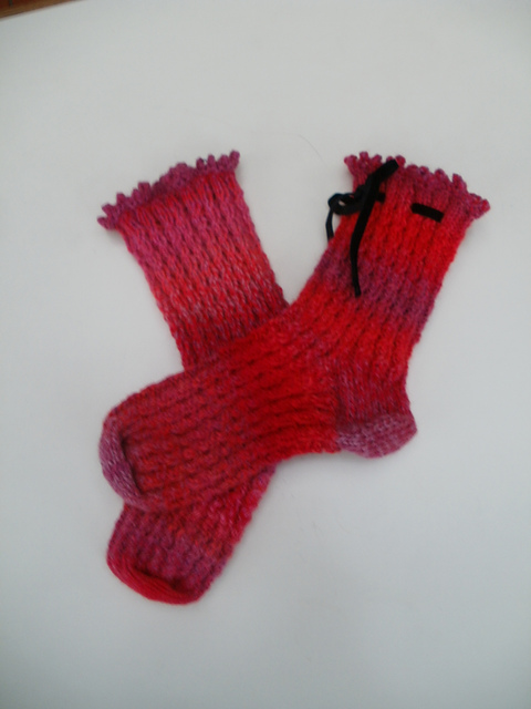 Cabled Rib Christmas Socks