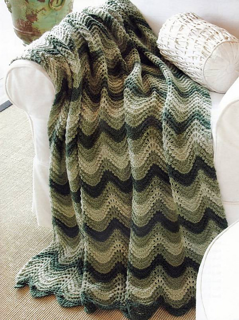 Shaded Ripple Afghan