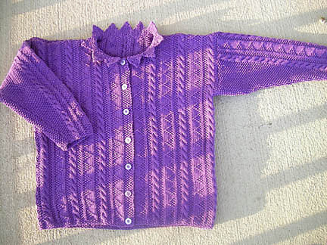 Moss and Cable Jacket with Petal Collar