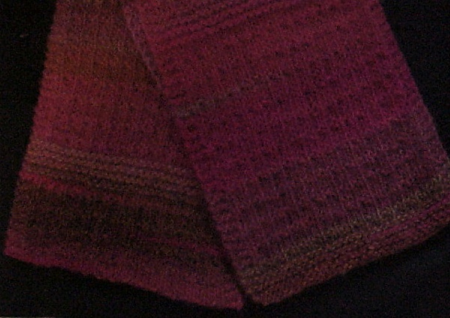 Textured Blocks Knitted Scarf