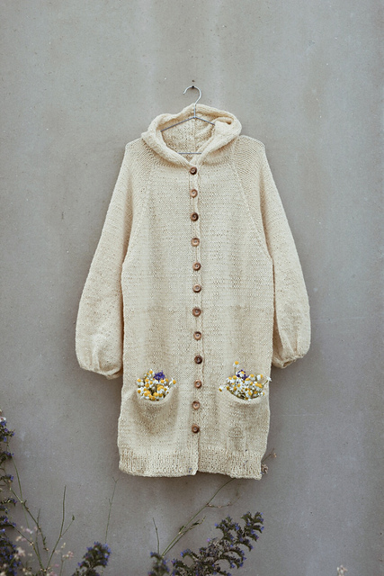 Hooded long cardigan
