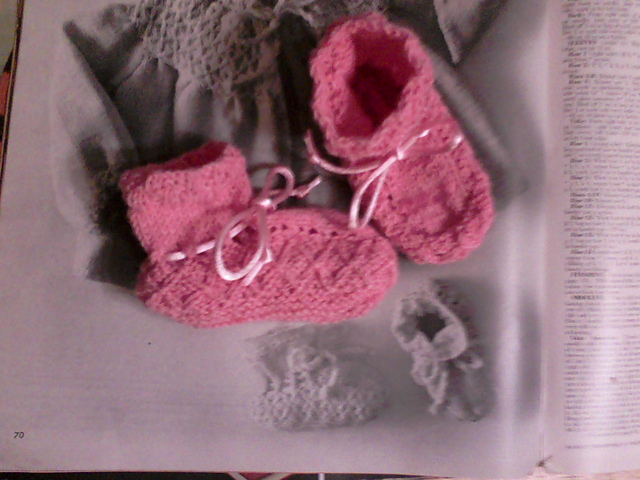 Smocked baby bootees