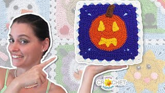 Jack-O-Lantern Blanket Square October 2017