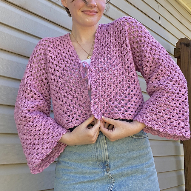 Cropped Granny Hexagon Cardigan