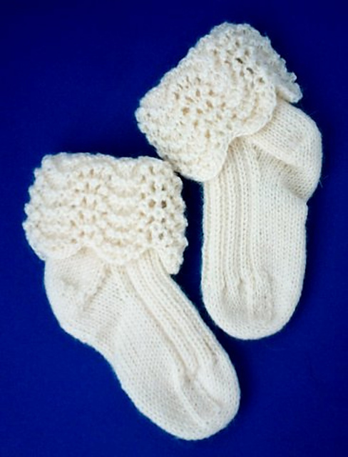 Folded Lace Cuff Booties