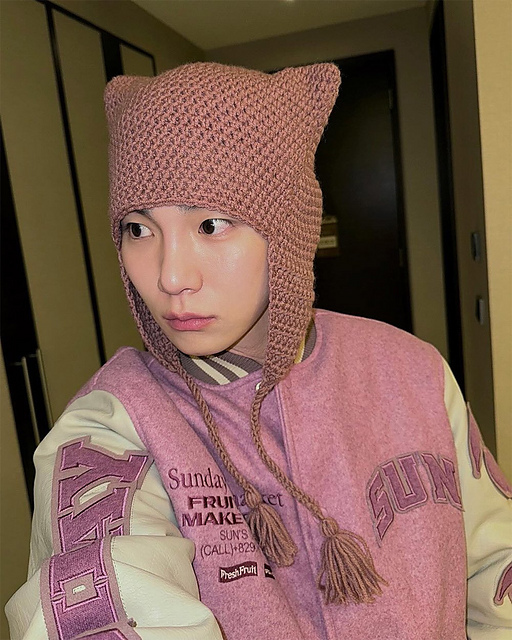 帽子 LOOP YARN SHAGGY CAT EAR KNIT CAP PINK LOOP YARN SHAGGY CAT EAR KNIT CAP PINK