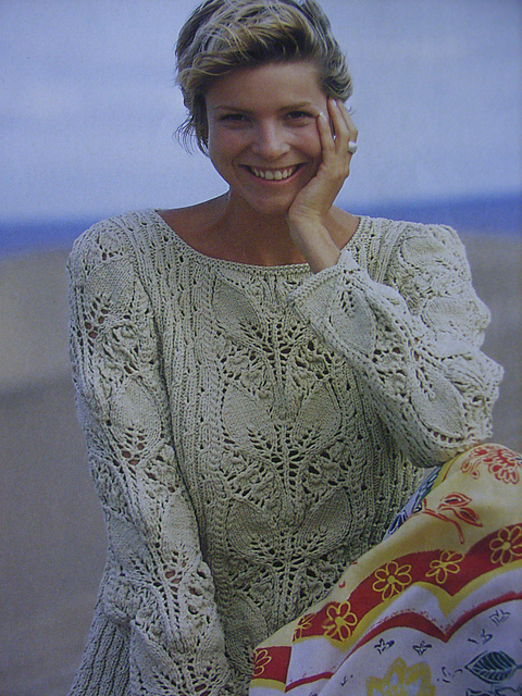 # 27 Lime green sweater with leaf pattern