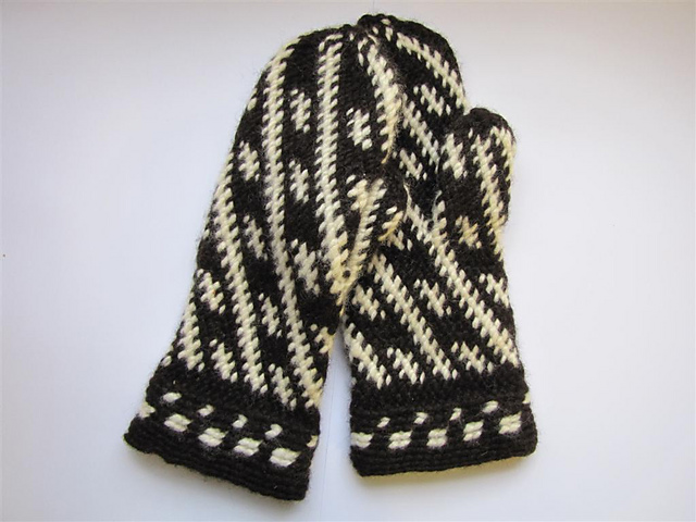 White on Black Mitts