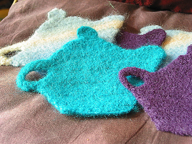 Felted Tea Pot Coasters