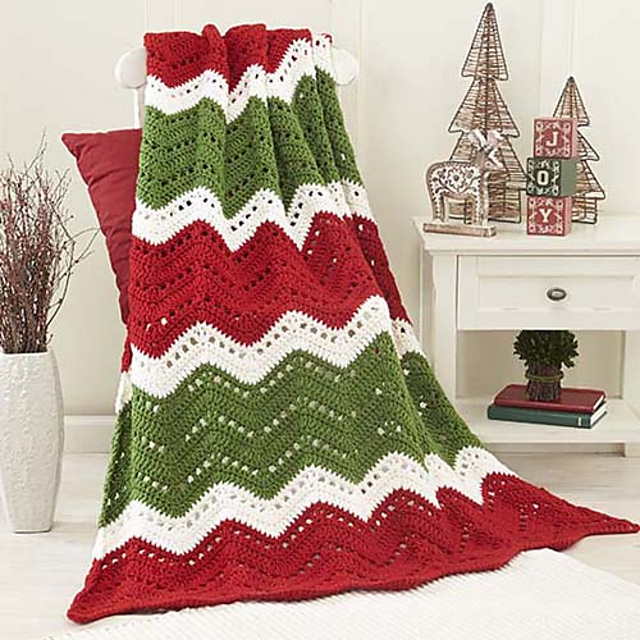 Holiday Ripple Afghan
