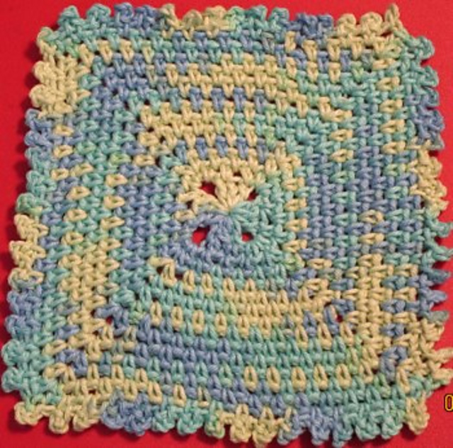 Two for One Skein WashCloths: Picot-edged Cloth