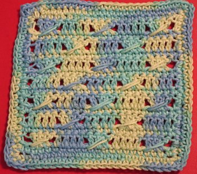 Two for One Skein WashCloths: Cross-Stitch Cloth