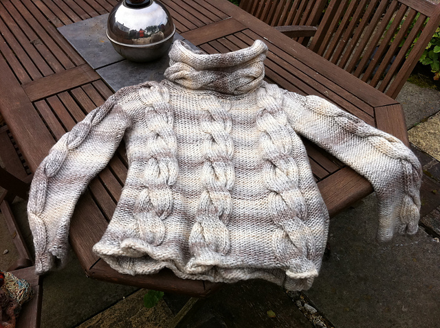 Design B - Cabled Sweater with Cabled Polo Neck