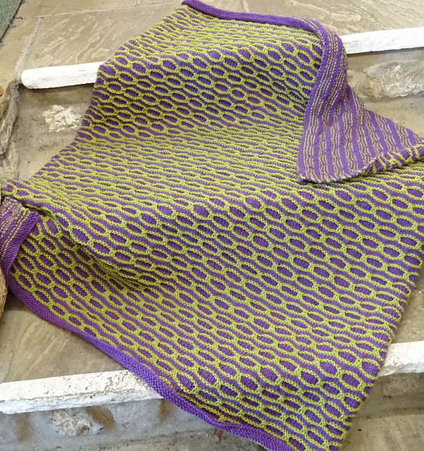 Two Colour Slip Stitch Throw