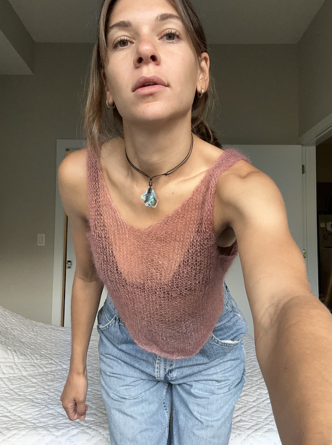 Ravelry: Mohair silk cropped tank top pattern by Sonja