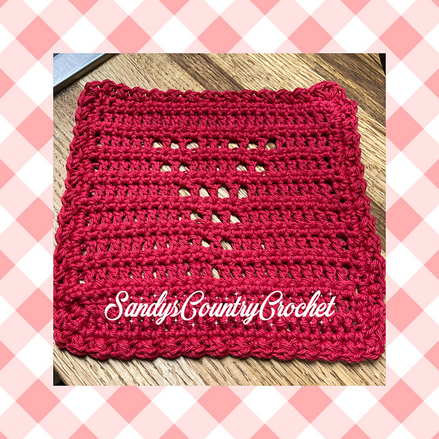 Easy Heart Dishcloth