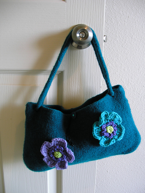 Flower Garden Felted Bag