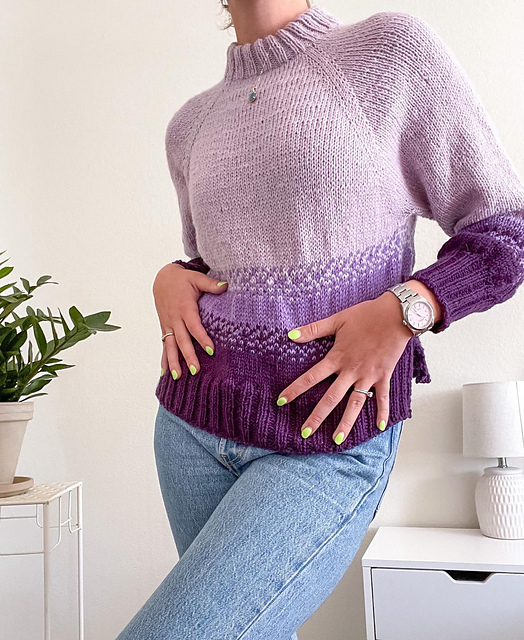 Color Fade Raglan Sweater