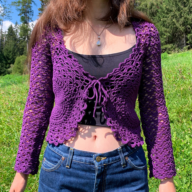 Ravelry: Front Tie Lace Cardigan pattern by Sarah G