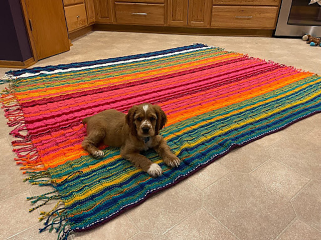 Simple Basketweave Temperature Blanket