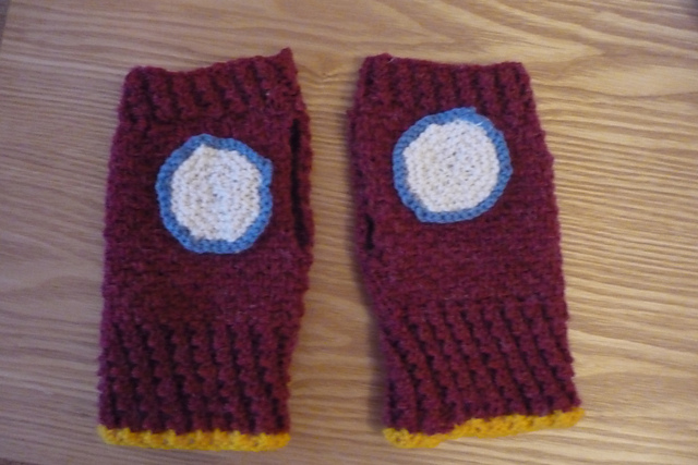 Iron Man Knitted Wristwarmers / Fingerless Gloves
