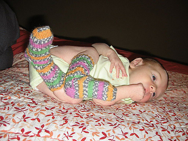 Baby Feather And Fan Socks