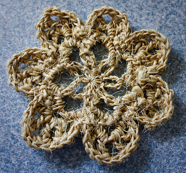 Seven Petal Loop Flower Hemp Coaster