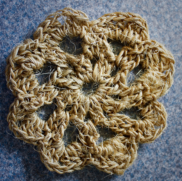 Eight Petal Flower Hemp Coaster