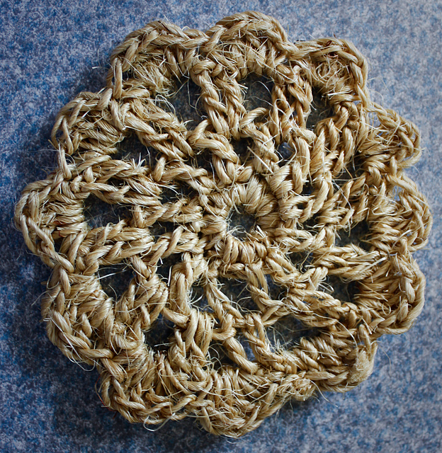 Twelve Petal Flower Wheel Hemp Coaster