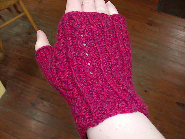 Mock Cable Fingerless Gloves