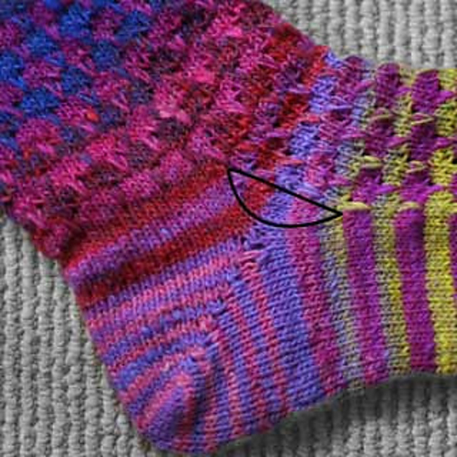 Short Row Heel with Mini Gusset