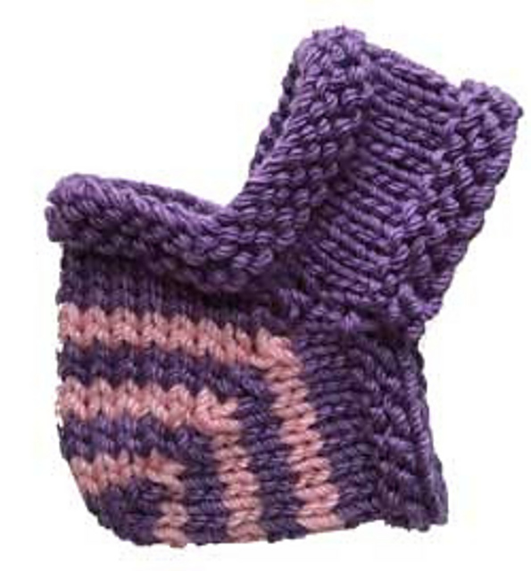 Short Row Heel with Stripes