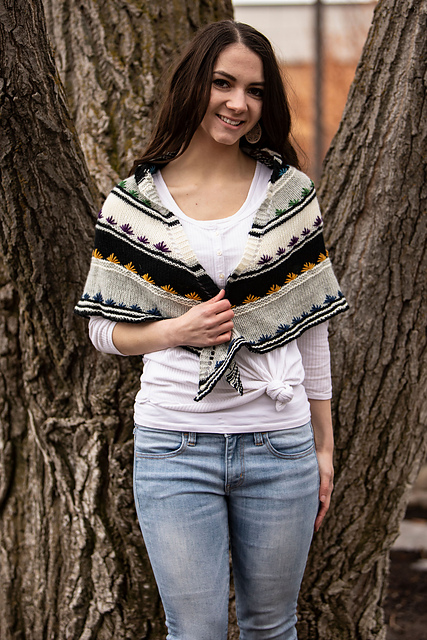 In My Pretty Garden Shawl