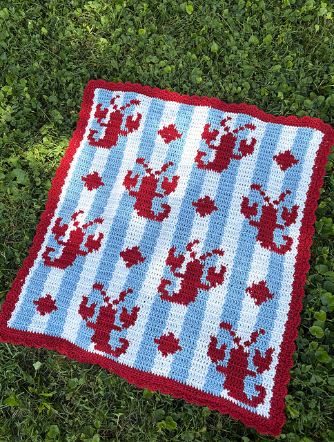 Lounging Lobster Baby Blanket