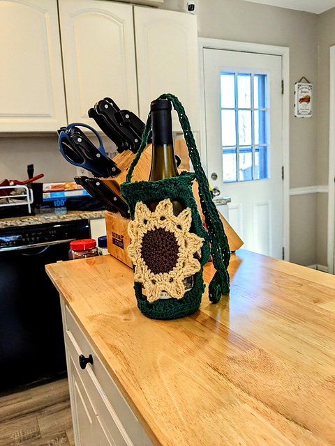 Sunflower Wine Bottle / Water Bottle Koozie