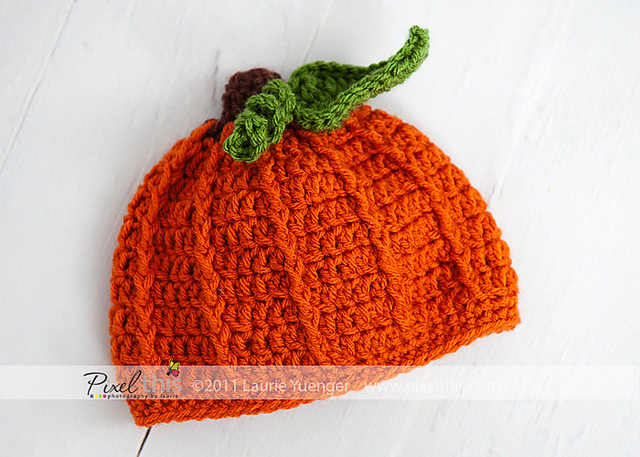 Pumpkin Hat With Vine And Leaf