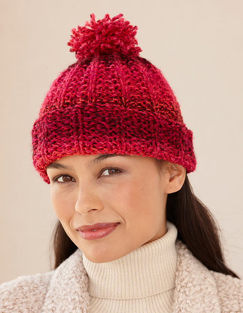 Rosy Ribbed Hat