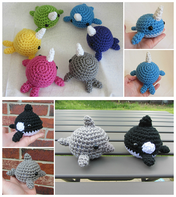 Ravelry: Blob Narwhal, Dolphin, & Orca Amigurumi pattern by Ravelry: Blob Narwhal, Dolphin, & Orca Amigurumi pattern by