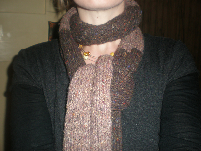 Two Yarn Banded Scarf