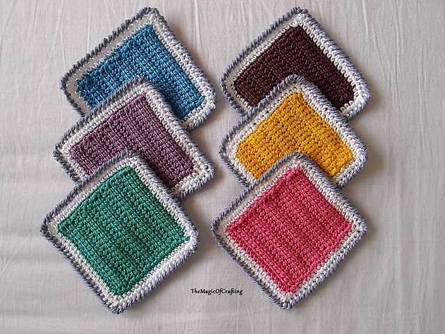 Colorful coasters/washcloths